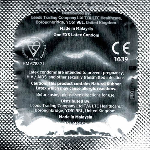 EXS Kleinpackung «Ribbed & Dotted» 3 stimulierende Kondome mit 3-in-1-Effekt