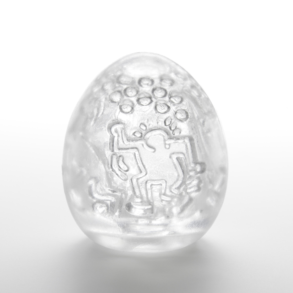 Tenga Egg «Cool & Wavy II» disposable masturbator with stimulating structure - Special Edition by Keith Haring