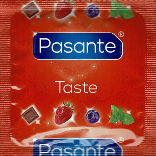 Pasante «Taste» (value pack) 5x12 colourful, tasty condoms with 4 inspiring flavours