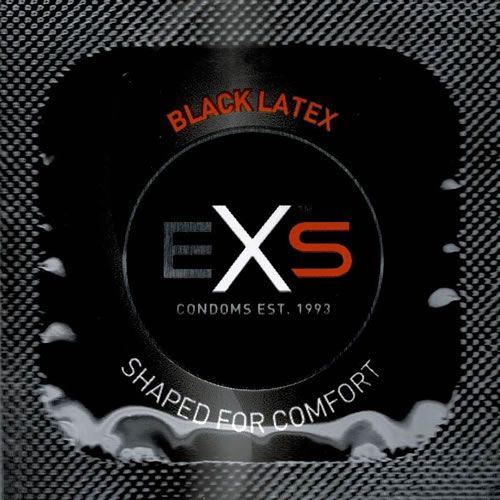 EXS «Black Latex» Comfy Fit, 12 black condoms with anatomical shape