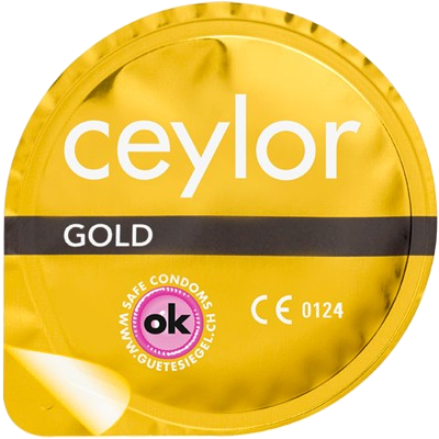 Ceylor «Gold» 12 Kondome mit spermizider Beschichtung, verpackt im hygienischen Dösli