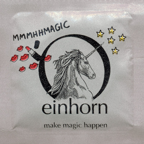Einhorn Condoms: 7 vegane Kondome in der Chipstüte, Motiv «Bali»