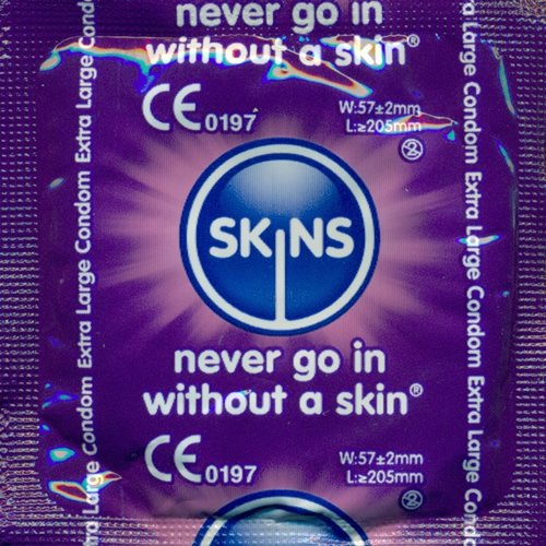 Skins «Extra Large» 16 XXL condoms made of crystal clear latex - without latex smell