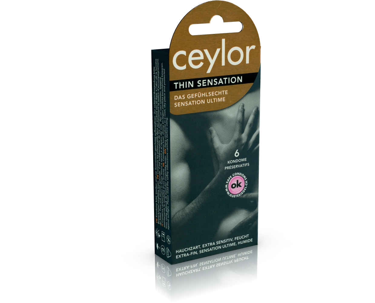Ceylor «Thin Sensation» 6 extra thin condoms, hygienically sealed in condom pods