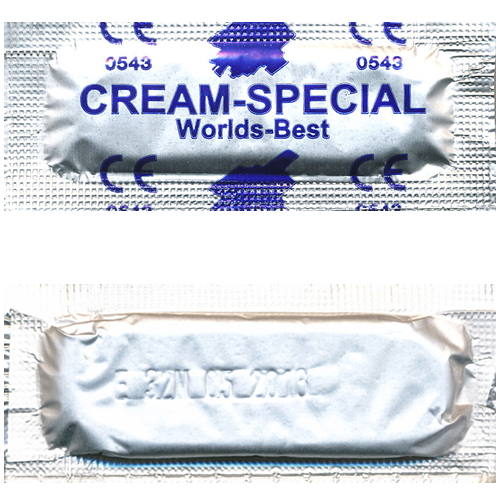 Worlds Best «Kontakt Cream Special» 10 thinner condoms from Denmark