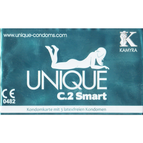 Kamyra «Unique C.2 Smart» Kondomkarte mit 3 latexfreien PRE-ERECTION-Kondomen