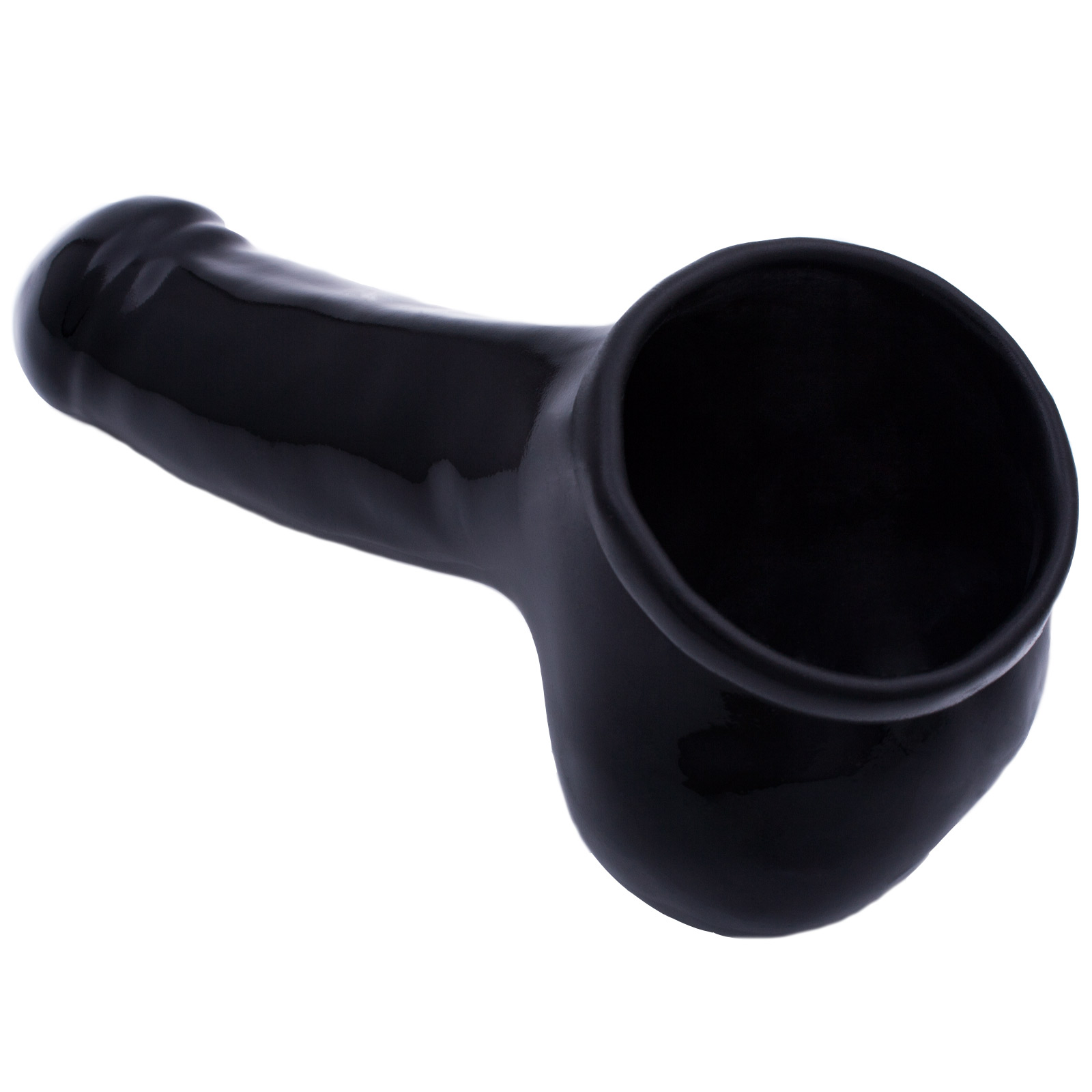 Toylie Latex Penis Sleeve «ADAM 5.5» black, with molded glans and scrotum - suitable for vegans