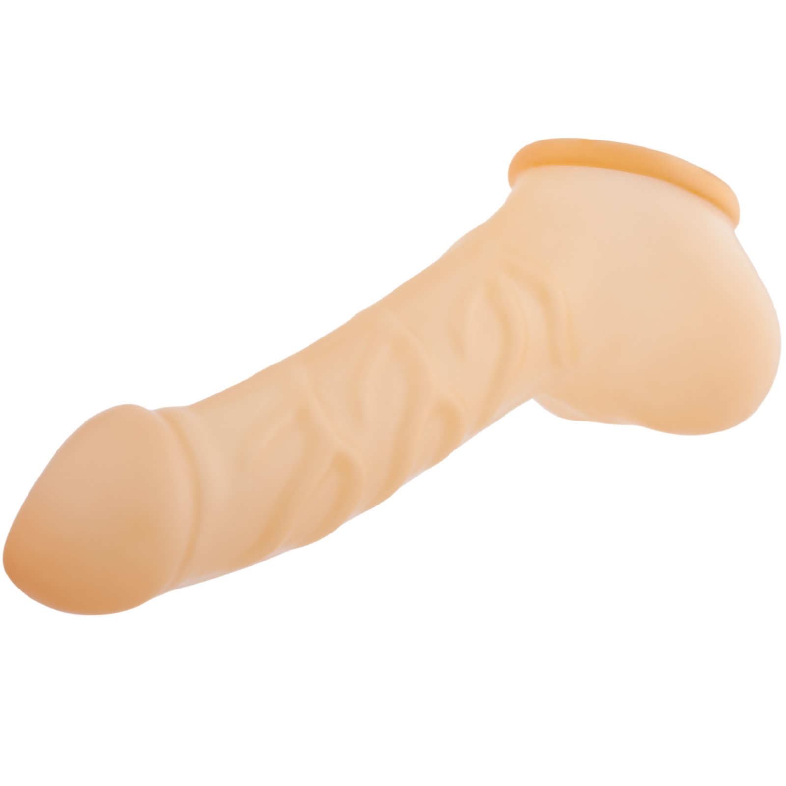 Toylie Latex Penis Sleeve «FRANZ» semi-transparent, with strong veins and molded scrotum - suitable for vegans