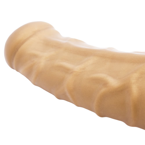 Toylie Latex Penis Sleeve «CARLOS» golden, with strong veins and molded scrotum