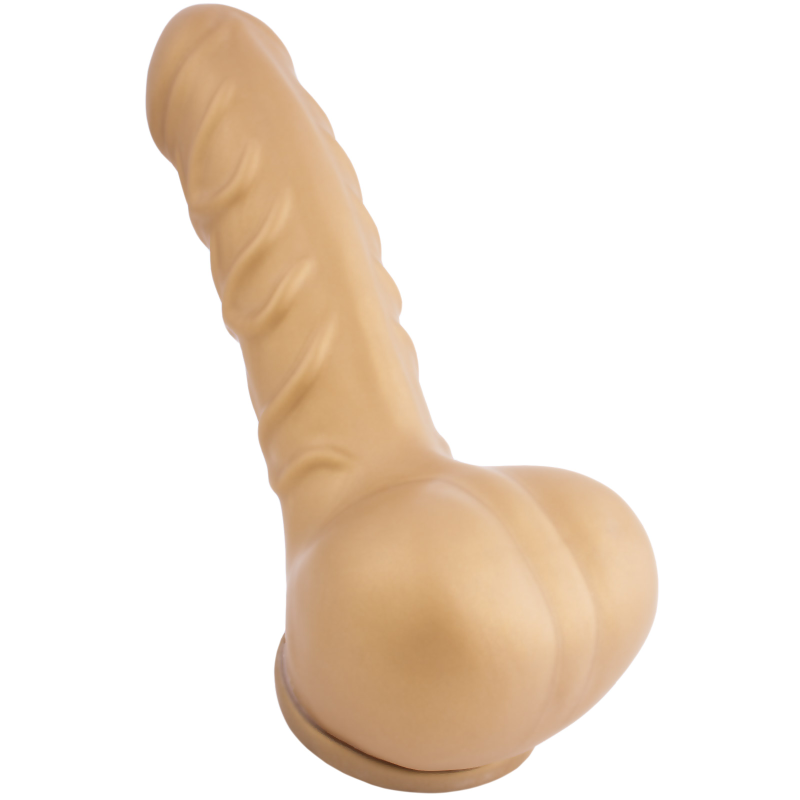 Toylie Latex Penis Sleeve «FRANZ» golden, with strong veins and molded scrotum