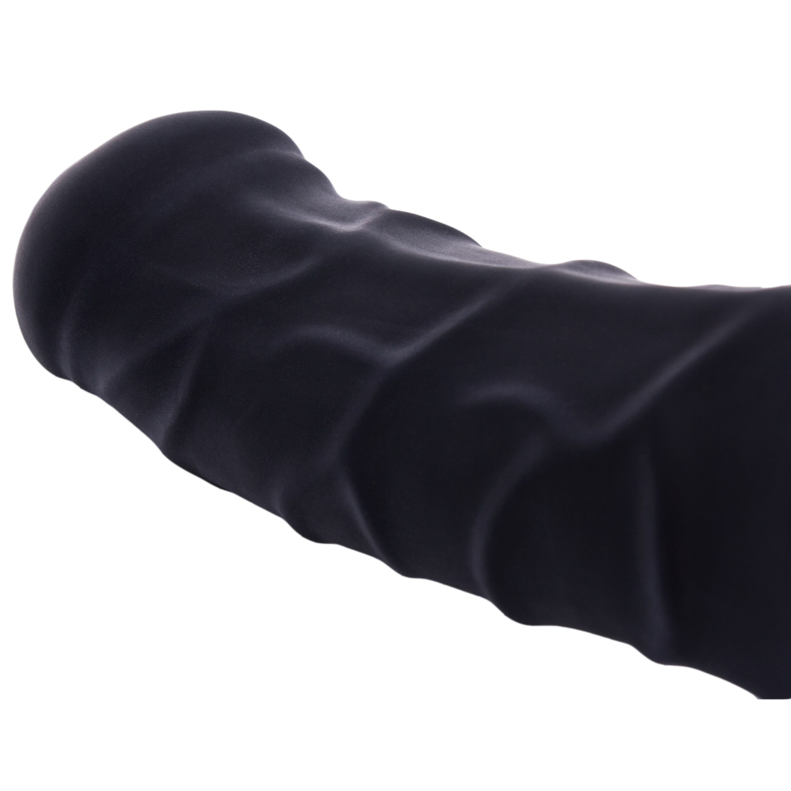 Toylie Latex Penis Sleeve «CARLOS» black, with strong veins and molded scrotum - suitable for vegans