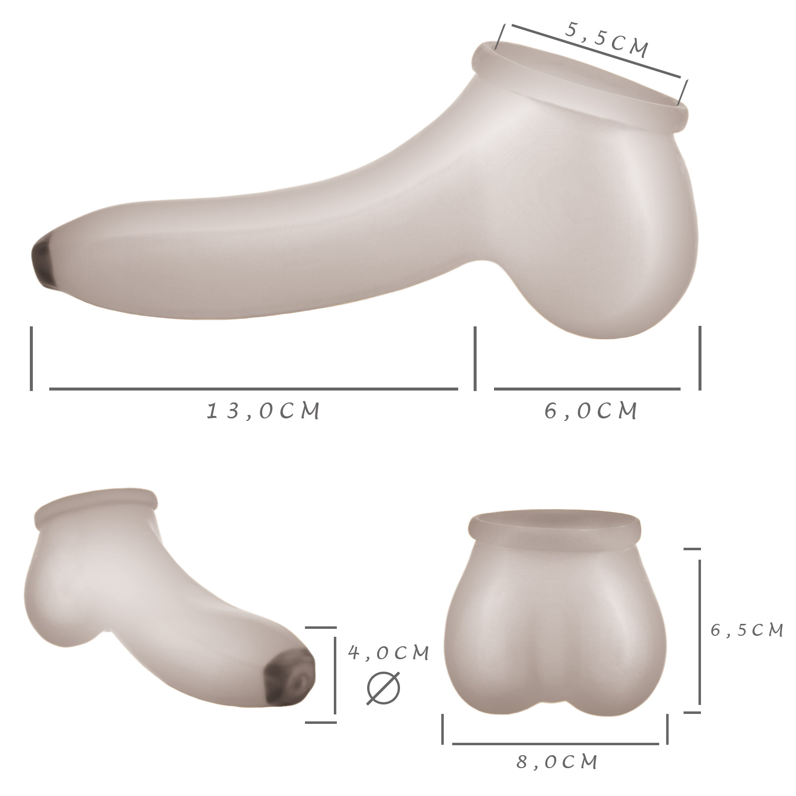 Toylie Latex-Penishülle «Banane» gelb, mit ausgeformten Hodensack