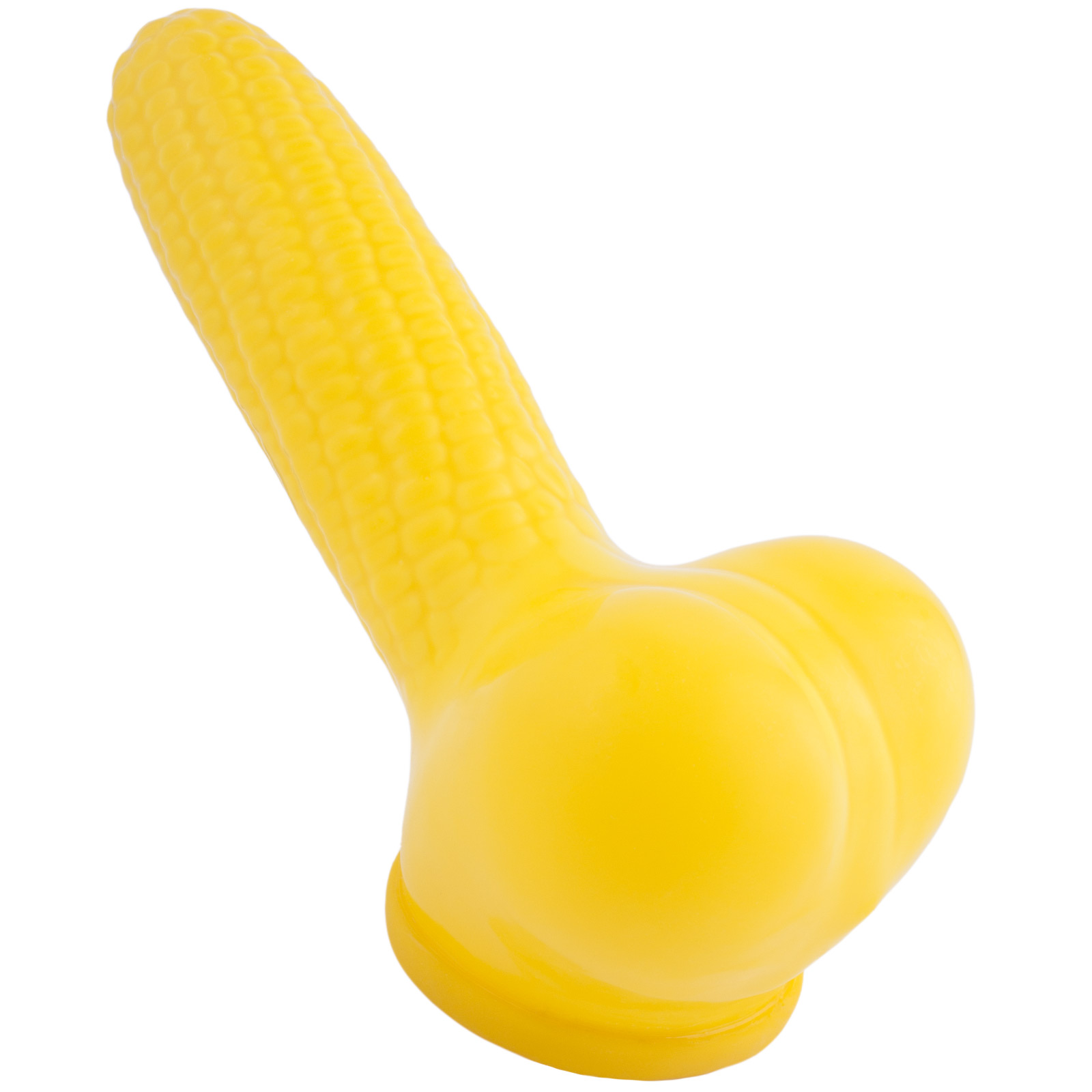 Toylie Latex Penis Sleeve «CORN ON THE COB» yellow, with molded scrotum