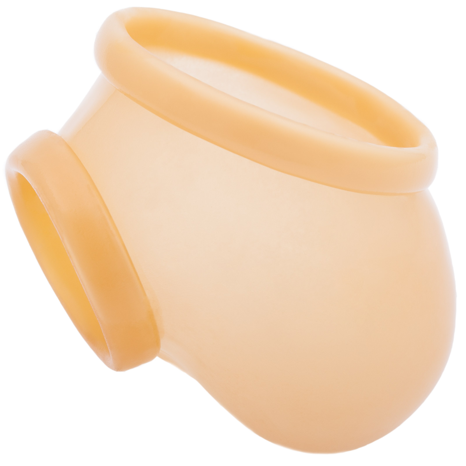 Toylie Latex Penis Sleeve «BEN» semi-transparent, without shaft, with penis ring and molded scrotum - suitable for vegans