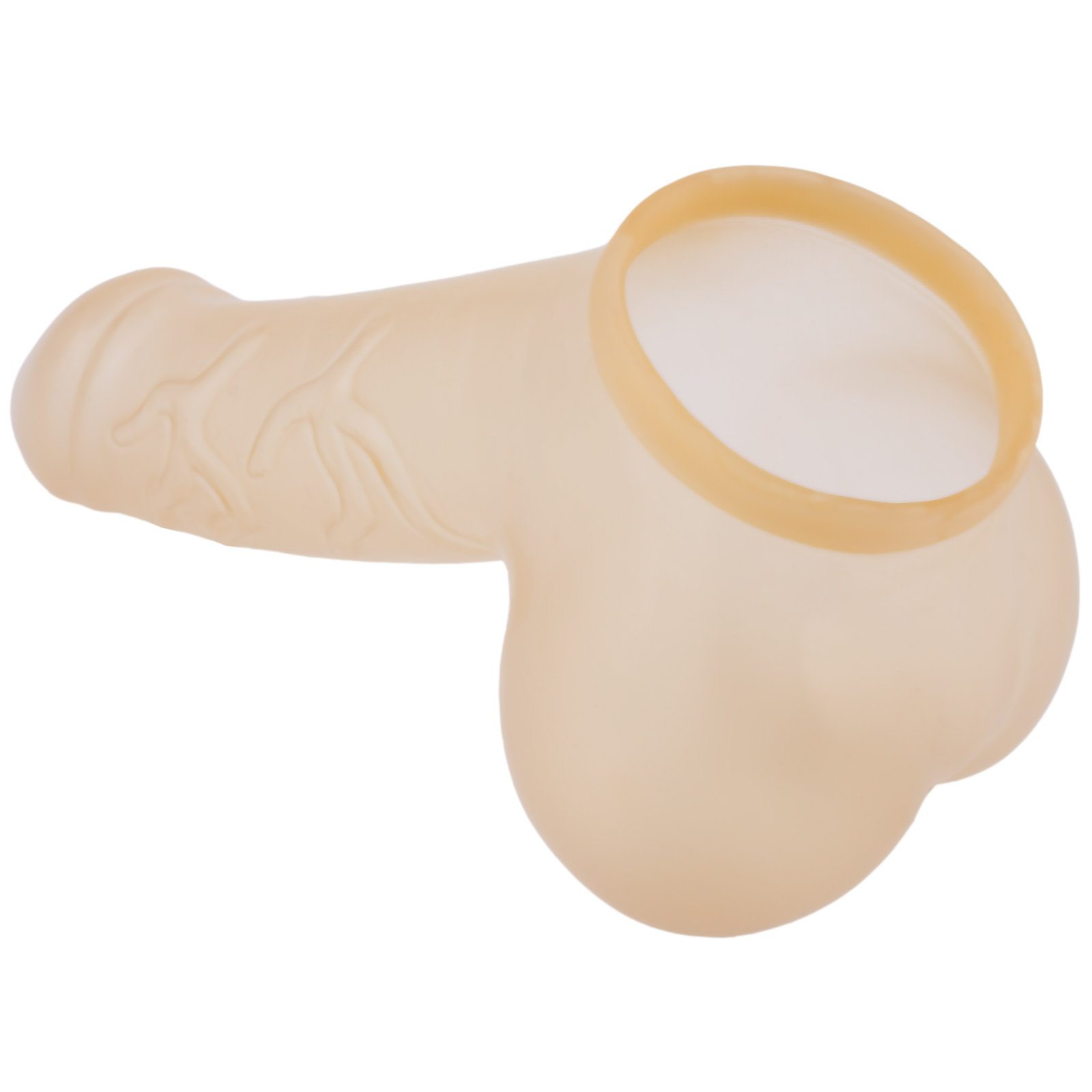 Toylie Latex Penis Sleeve «DANNY» semi-transparent, with strong veins and testicle divider - suitable for vegans