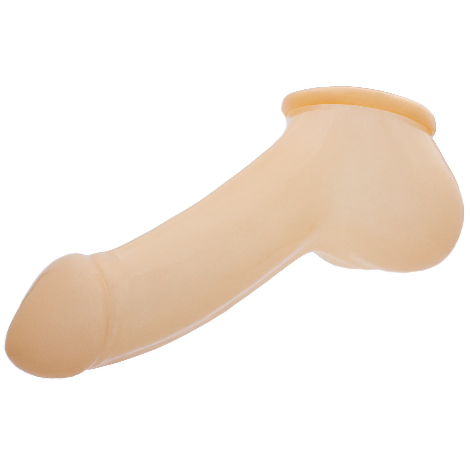 Toylie Latex Penis Sleeve «ADAM 5.5» semi-transparent, with molded glans and scrotum - suitable for vegans