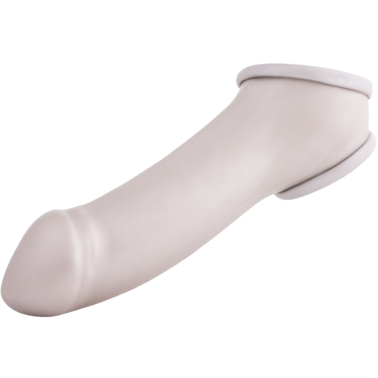 Toylie Latex Penis Sleeve «ERIK» silver, with molded glans and testicle ring