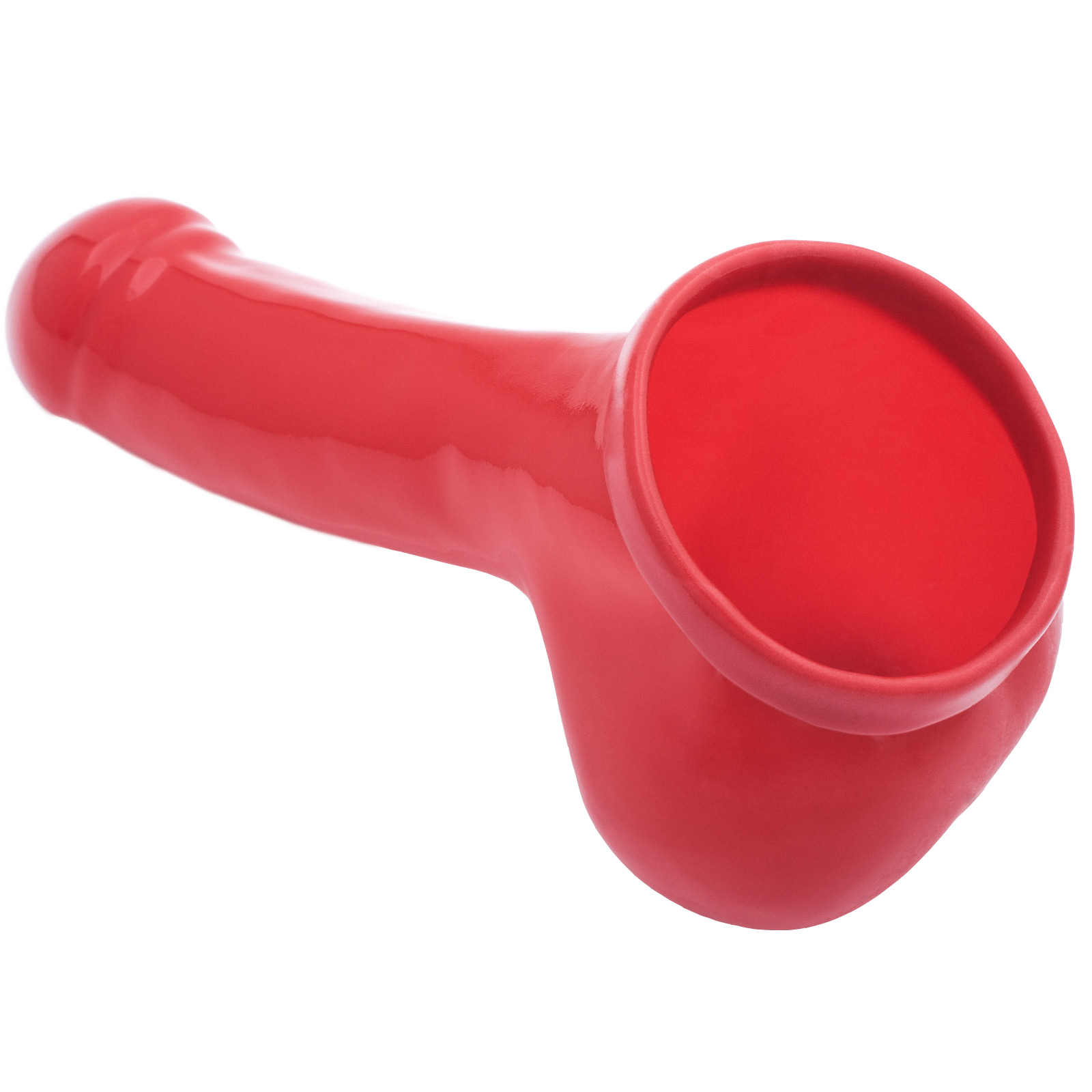 Toylie Latex Penis Sleeve «ADAM 5.5» red, with molded glans and scrotum