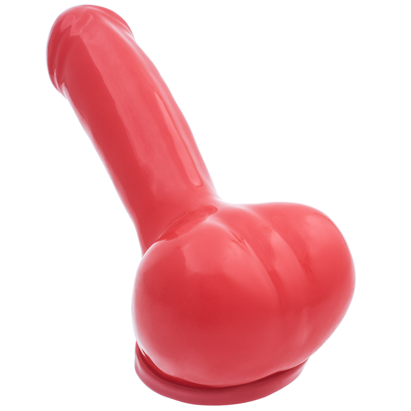 Toylie Latex Penis Sleeve «ADAM 5.5» red, with molded glans and scrotum