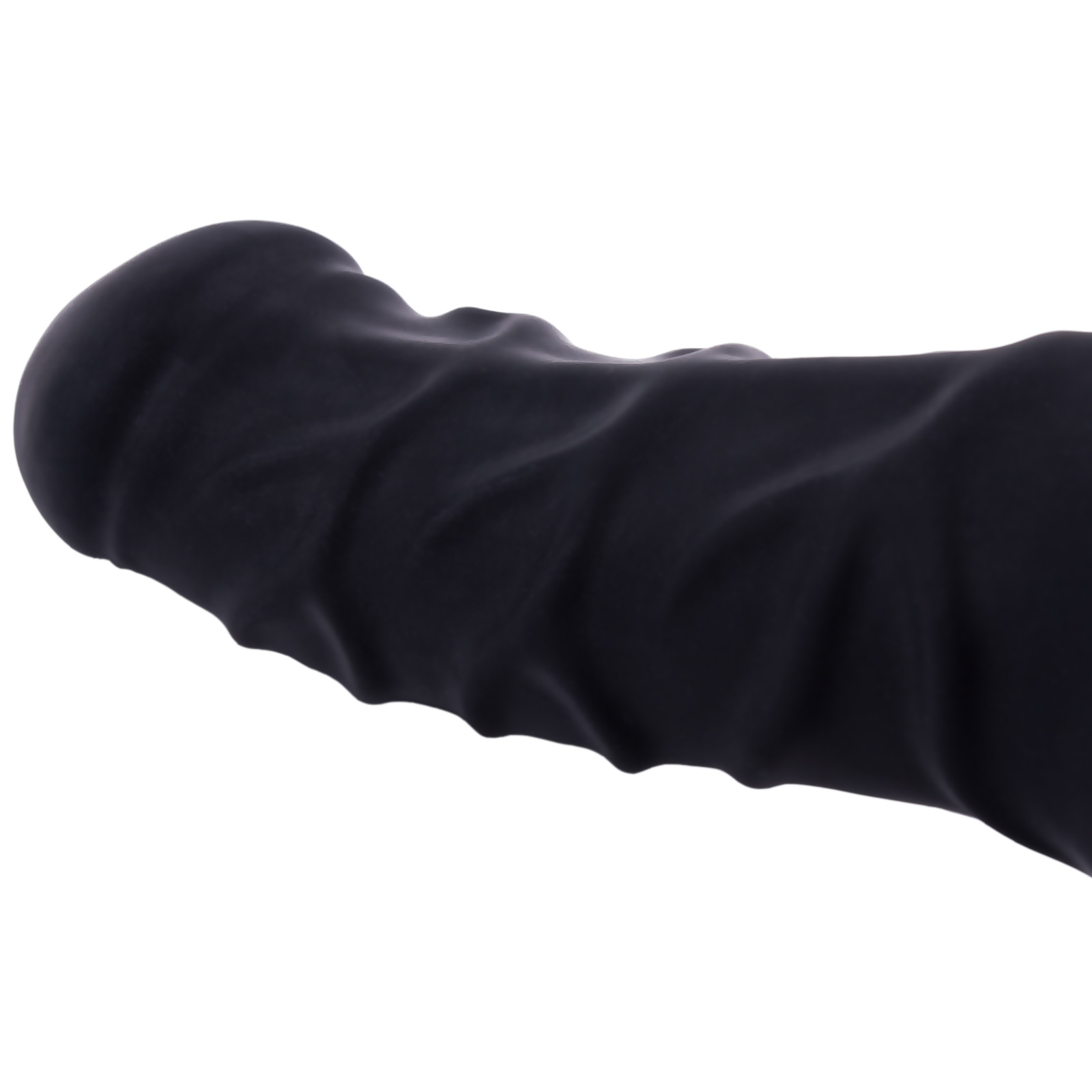 Toylie Latex Penis Sleeve «FRANZ» black, with strong veins and molded scrotum - suitable for vegans