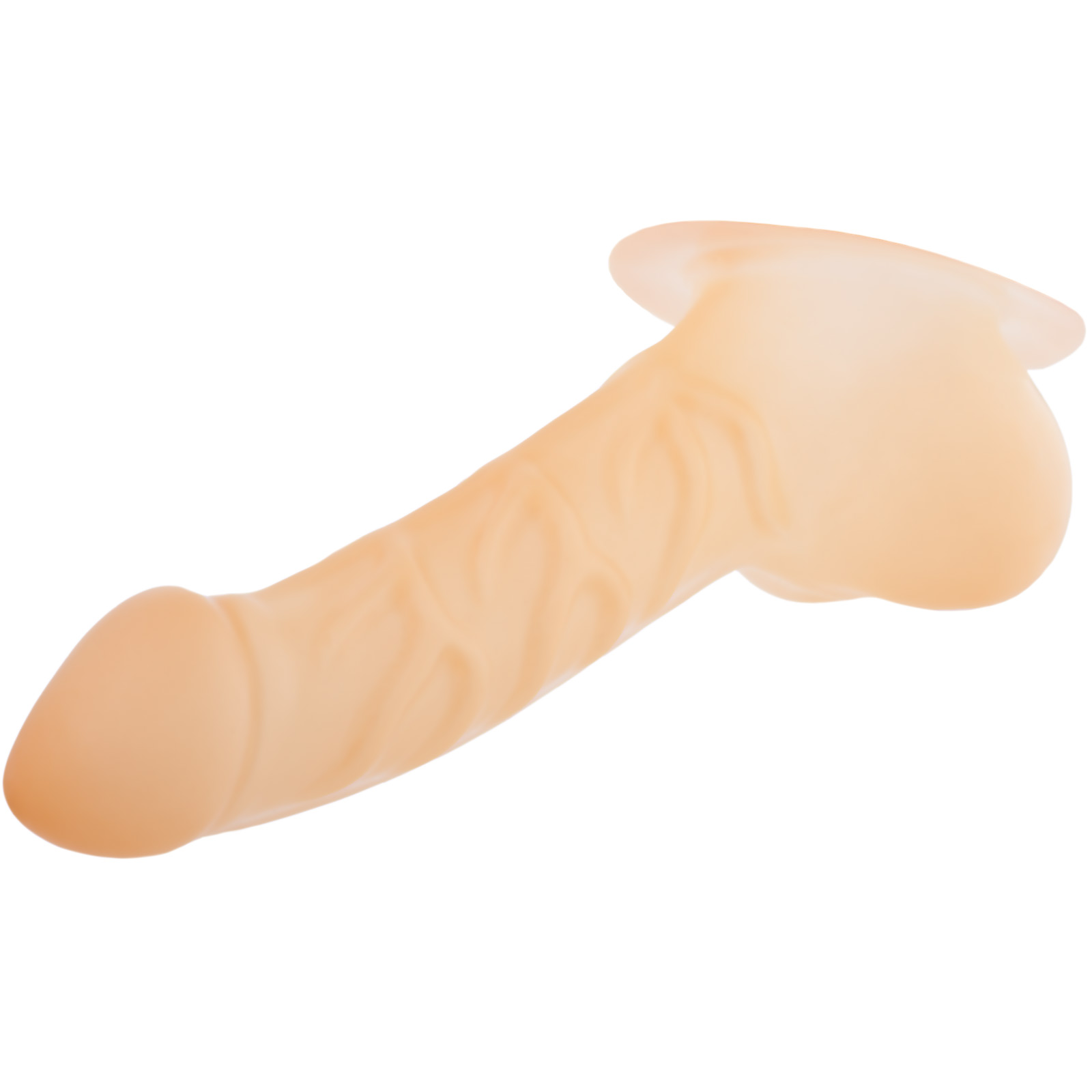 Toylie Latex Penis Sleeve «FRANZ» semi-transparent, with base plate for sticking to latex clothing - suitable for vegans