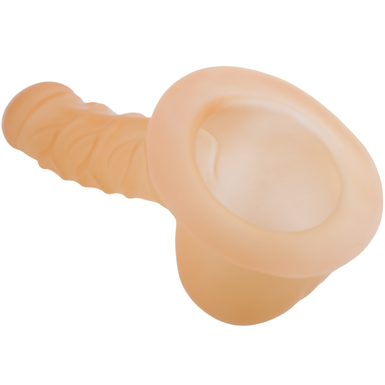 Toylie Latex Penis Sleeve «FRANZ» semi-transparent, with base plate for sticking to latex clothing - suitable for vegans