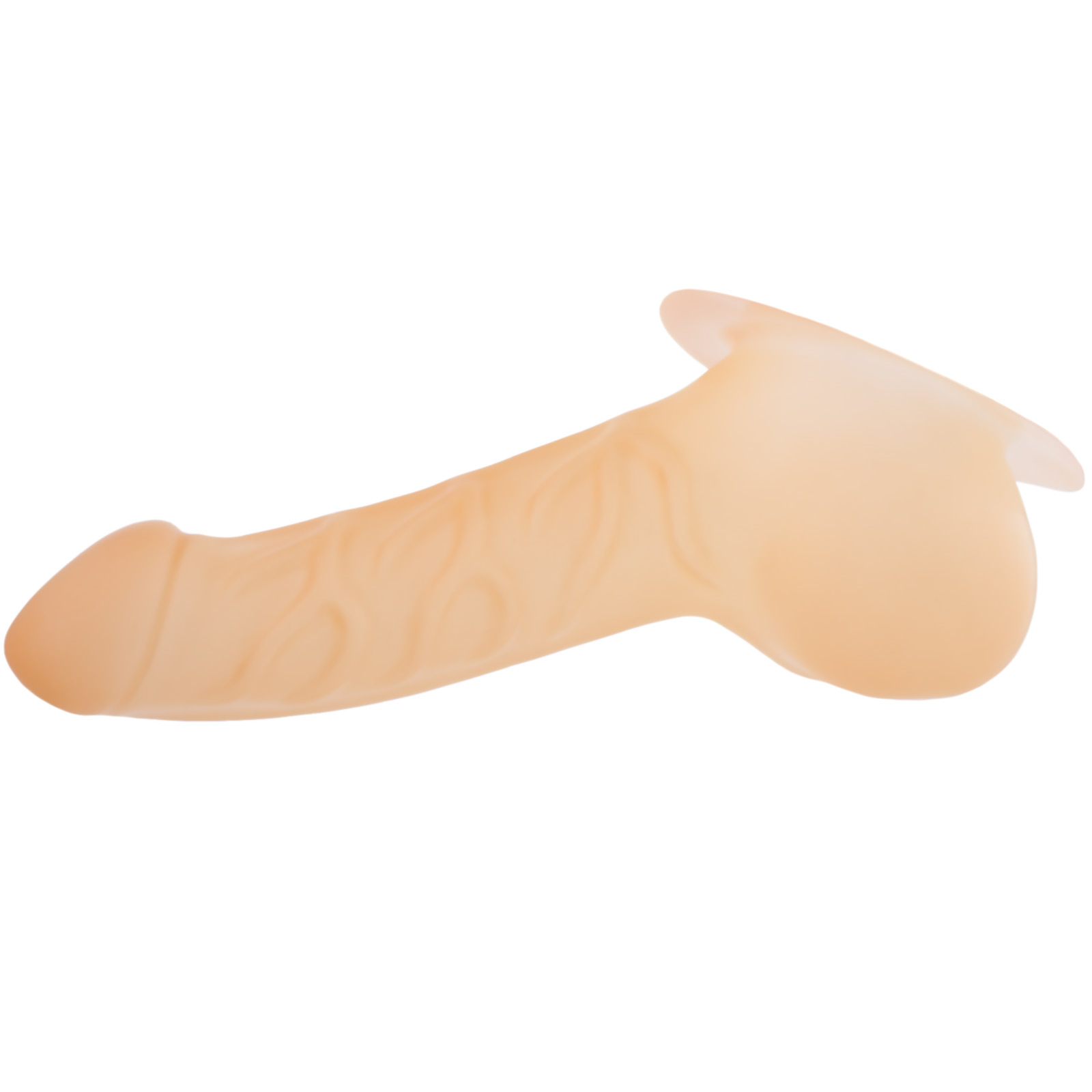 Toylie Latex Penis Sleeve «FRANZ» semi-transparent, with base plate for sticking to latex clothing - suitable for vegans