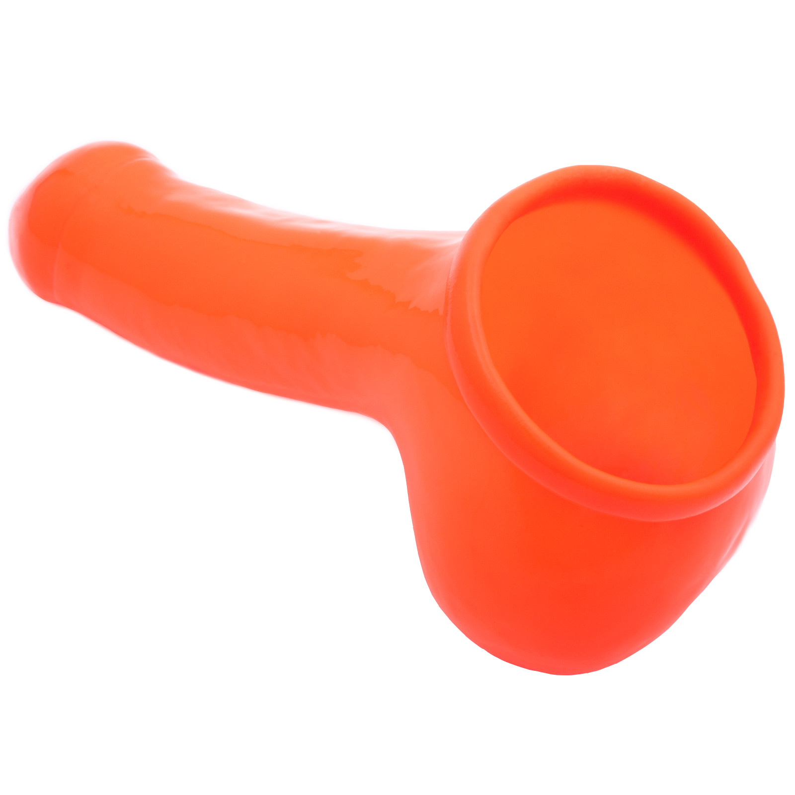 Toylie Latex-Penishülle «ADAM 5.5» neon-orange, mit ausgeformter Eichel und Hodensack