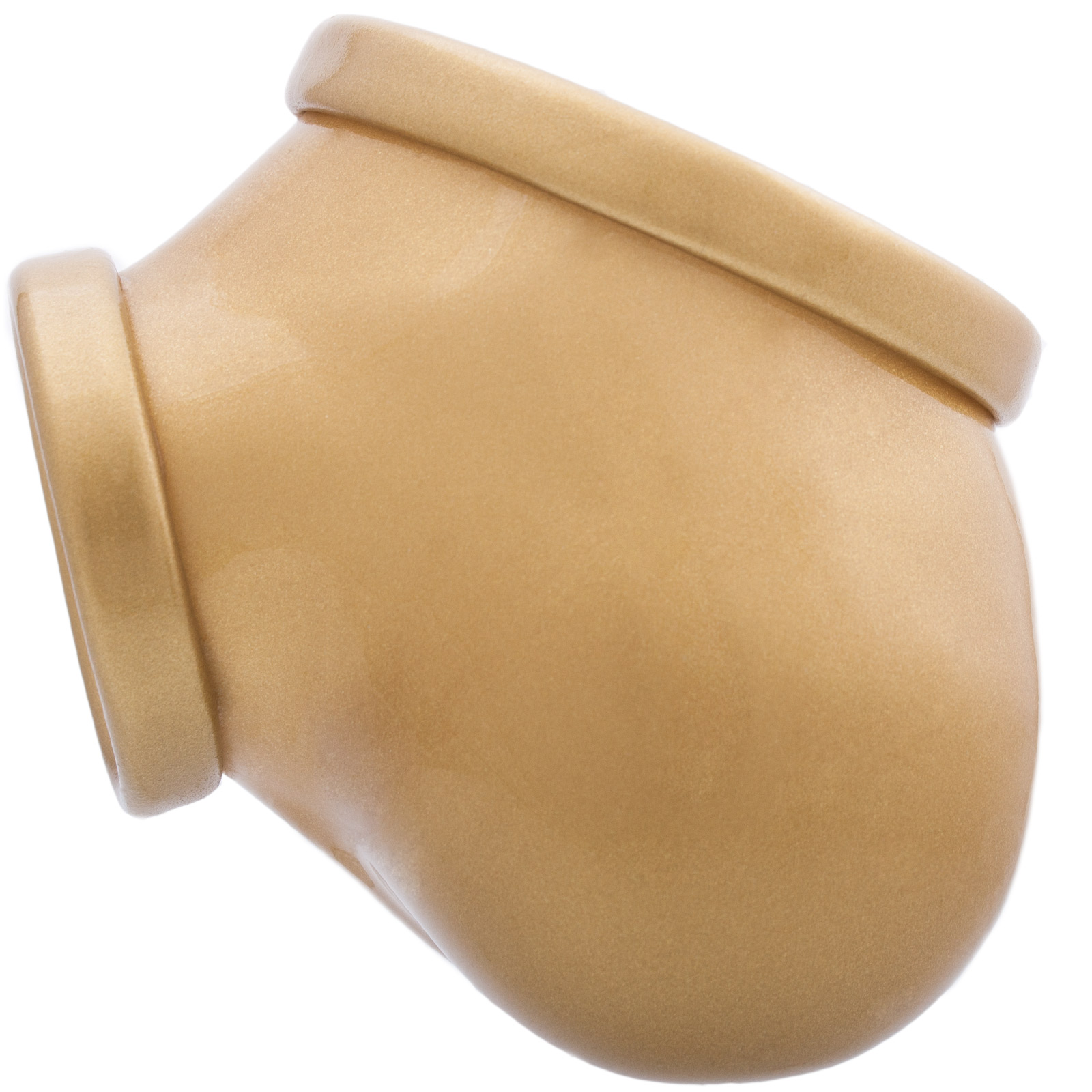 Toylie Latex Penis Sleeve «BEN» golden, without shaft, with penis ring and molded scrotum