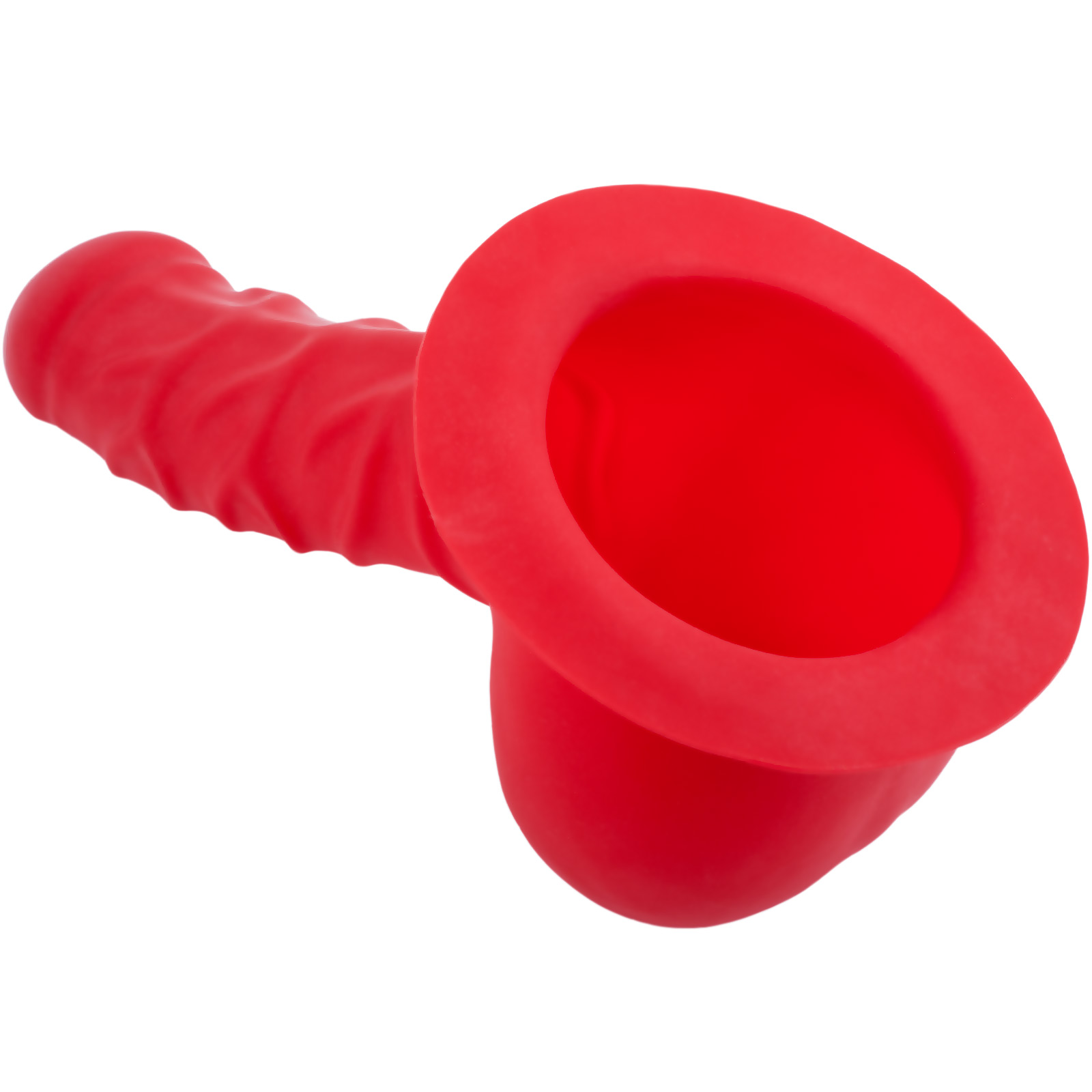 Toylie Latex Penis Sleeve «FRANZ» red, with base plate for sticking to latex clothing