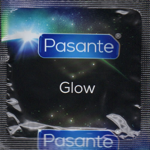 Pasante «Glow» 12 fluorescent condoms with green glowing effect