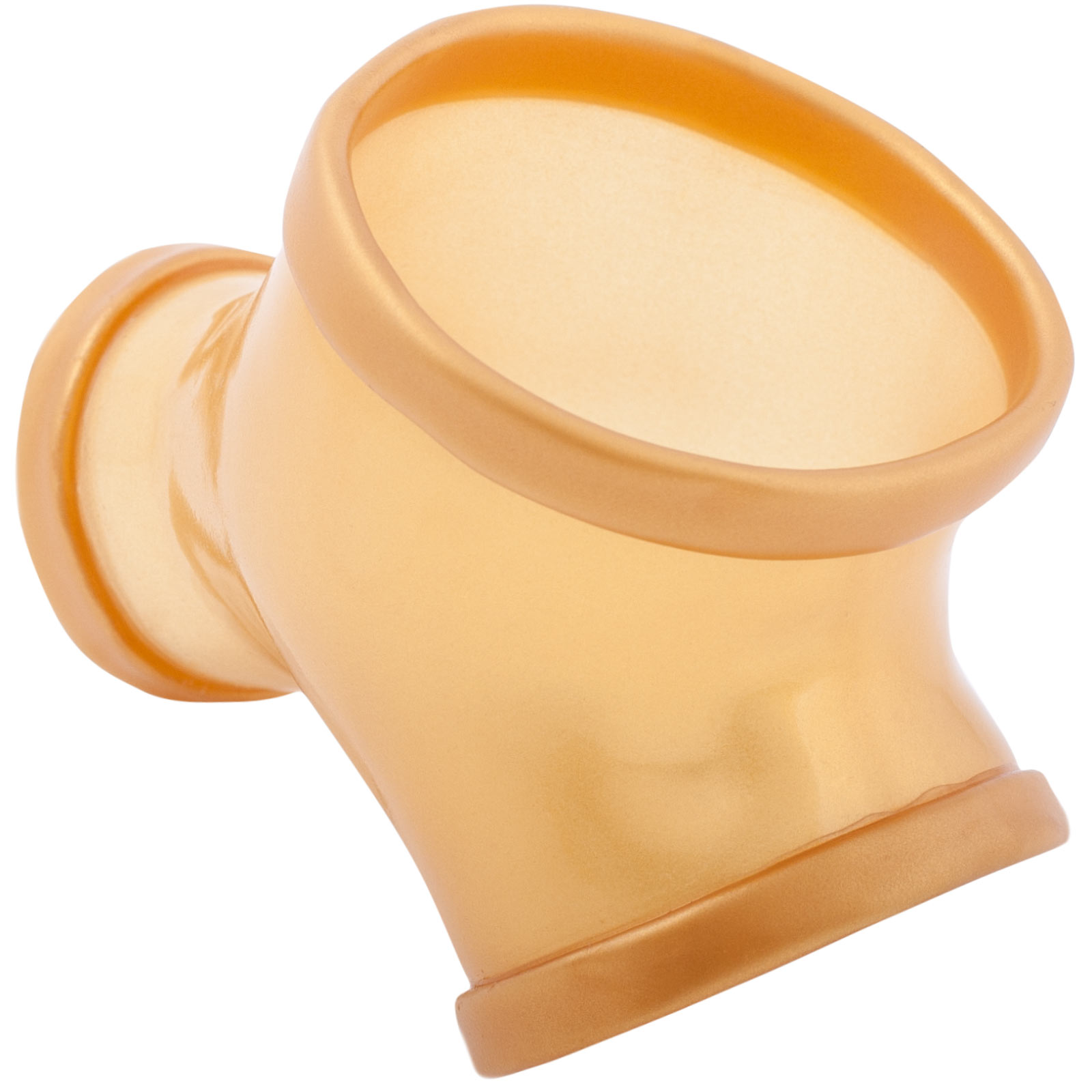 Toylie Latex Penis Sleeve «GIL» golden, without shaft, with penis and testicle ring