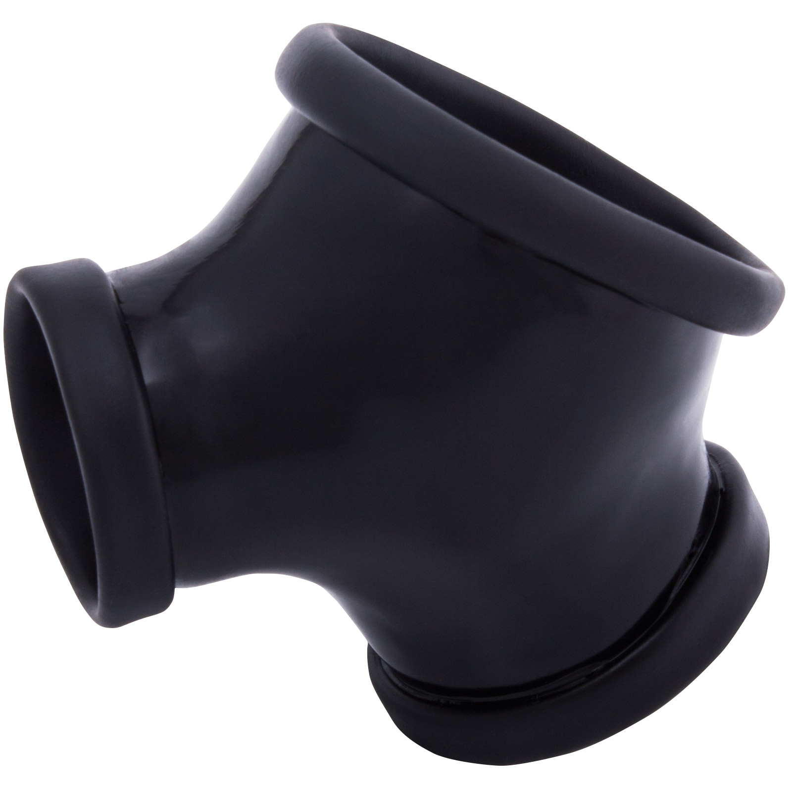 Toylie Latex Penis Sleeve «GIL» black, without shaft, with penis and testicle ring - suitable for vegans