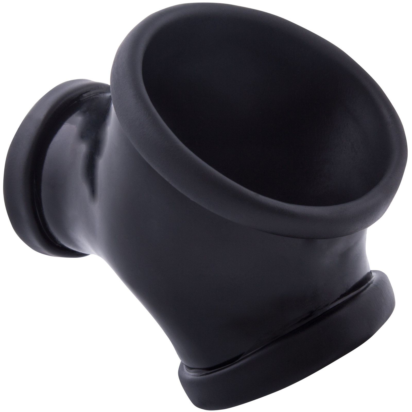 Toylie Latex Penis Sleeve «GIL» black, without shaft, with penis and testicle ring - suitable for vegans