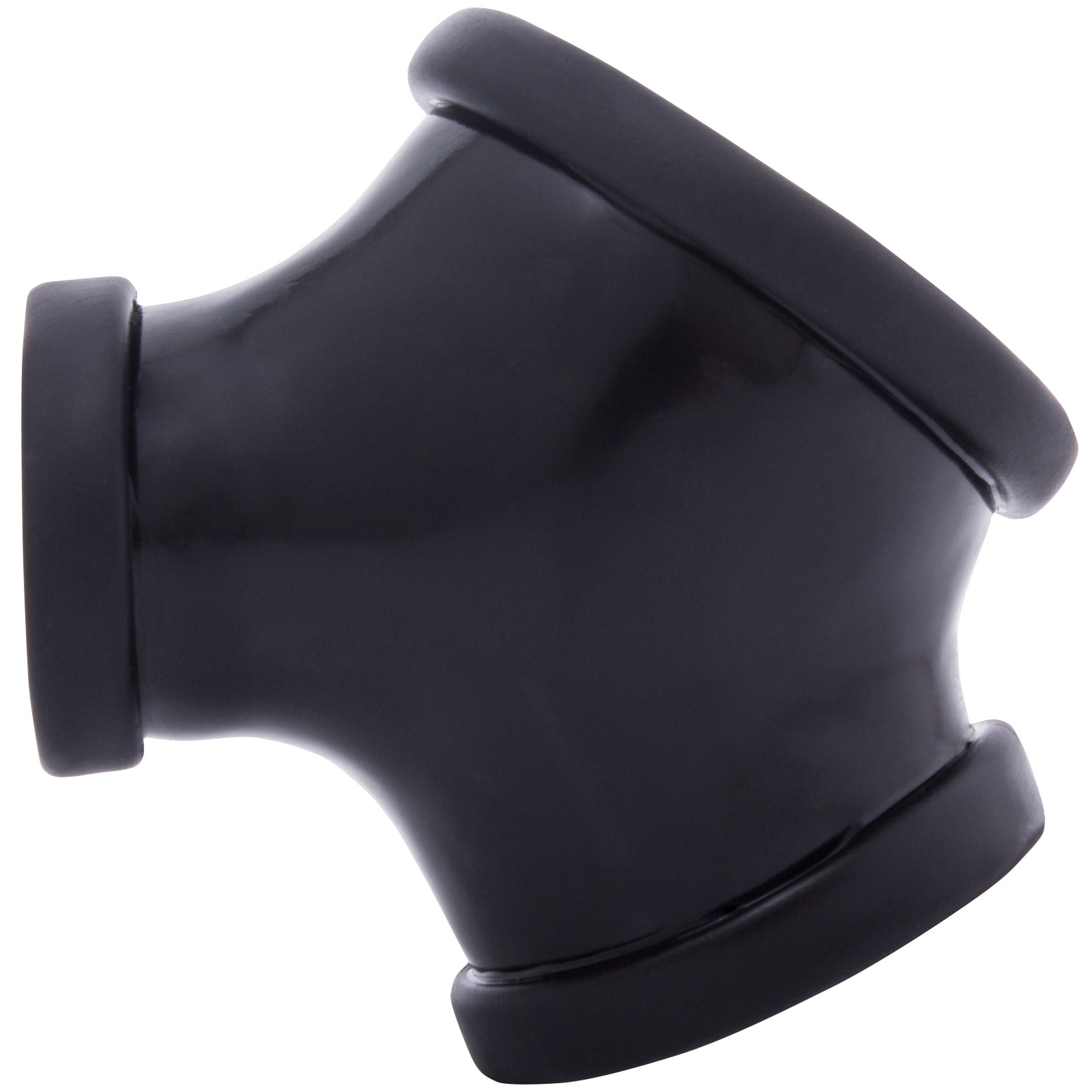 Toylie Latex Penis Sleeve «GIL» black, without shaft, with penis and testicle ring - suitable for vegans