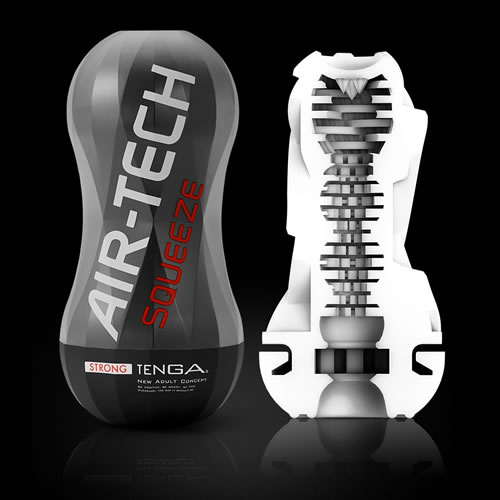 Tenga Air-Tech «Squeeze Strong» black, reusable masturbator for the ultimate blowjob feeling