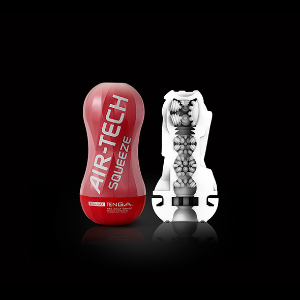 Tenga Air-Tech «Squeeze Regular» Red, wiederverwendbarer Masturbator für den ultimativen Blowjob-Kick