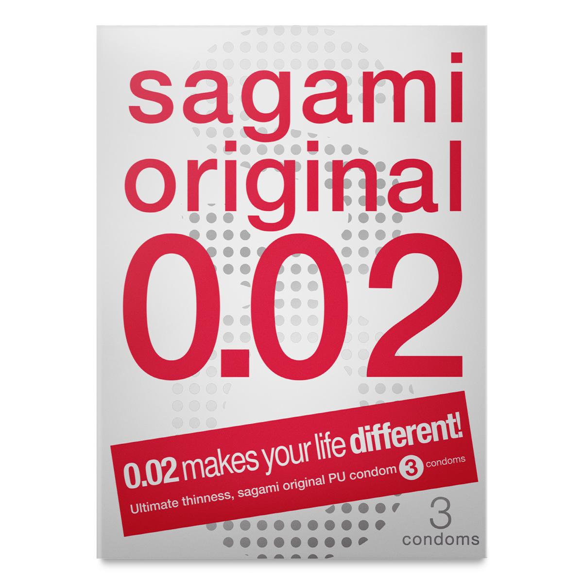 Sagami «Original 0.02» latexfrei, 3 ultradünne Kondome für Latex-Allergiker