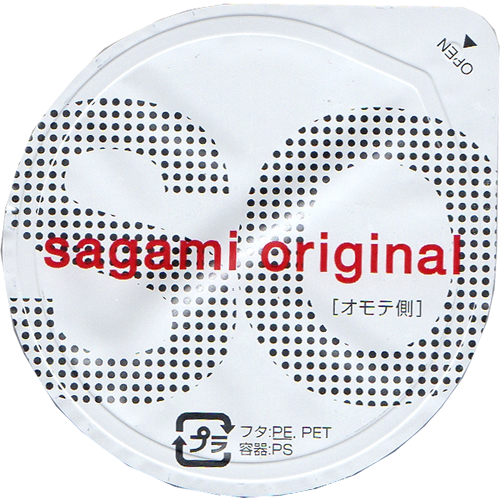 Sagami «Original» latex free, test package with 2 x 3 Japanese condoms