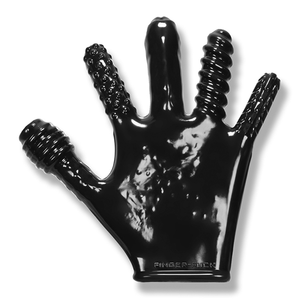 Oxballs «Finger Fuck» black glove with stimulating effects for the perfect hand job