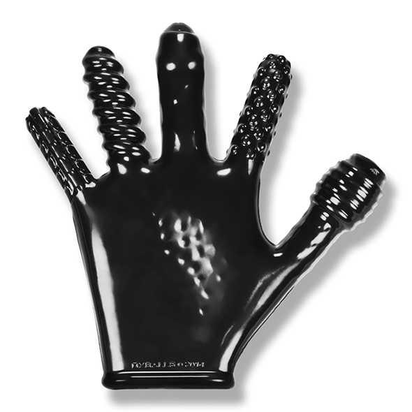 Oxballs «Finger Fuck» black glove with stimulating effects for the perfect hand job