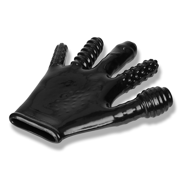 Oxballs «Finger Fuck» black glove with stimulating effects for the perfect hand job