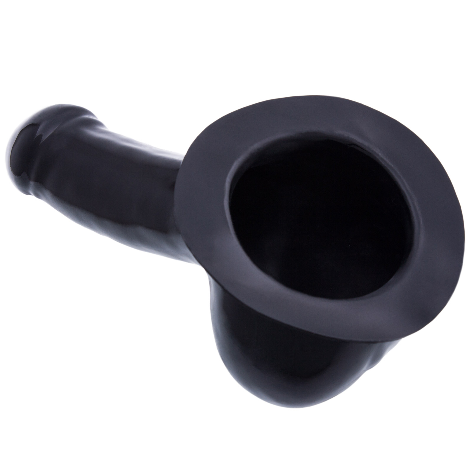 Toylie Latex Penis Sleeve «ADAM» black, with base plate for sticking to latex clothing - suitable for vegans