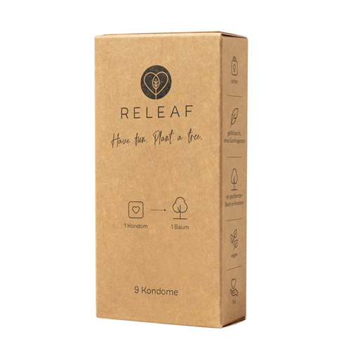 Condoms for climate «ReLeaf» 9 vegan condoms plus a good deed - every condom plants a tree