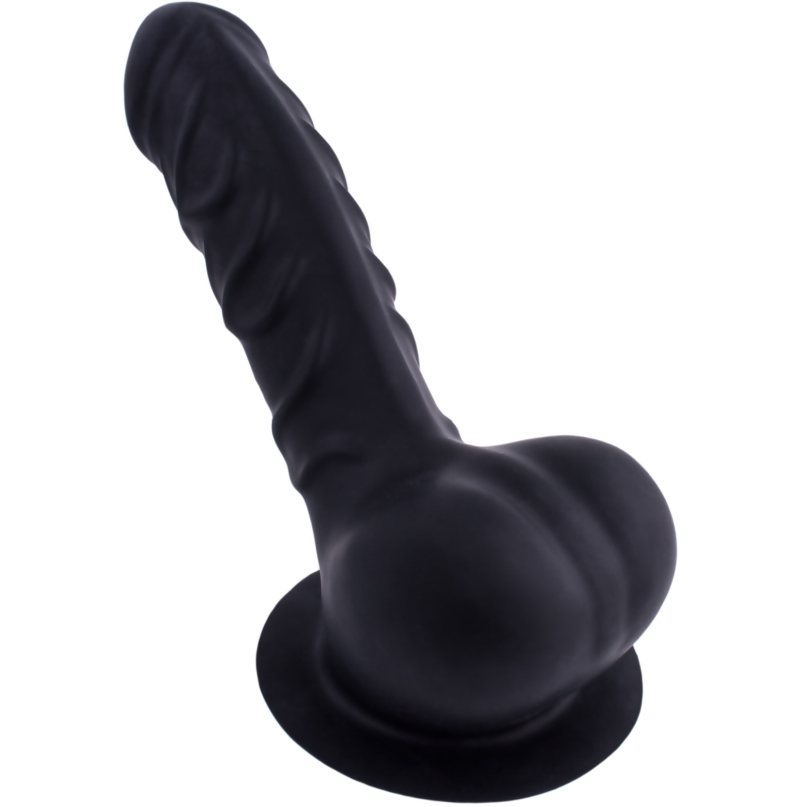 Toylie Latex Penis Sleeve «FRANZ» black, with base plate for sticking to latex clothing - suitable for vegans