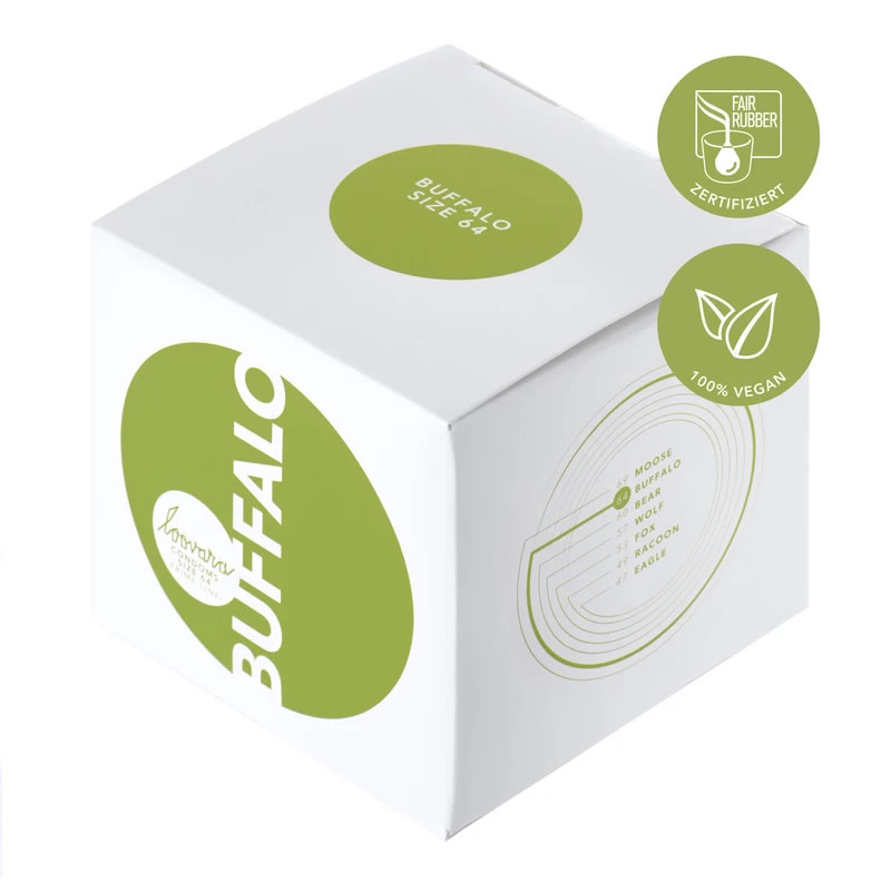 Loovara 64 «Buffalo» 12 strapazierfähige Maßkondome aus Fairtrade-Latex