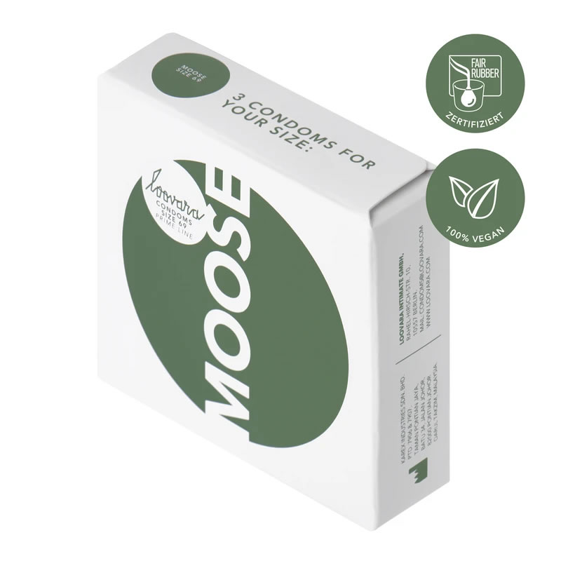 Loovara 69 «Moose» 3 strapazierfähige Maßkondome aus Fairtrade-Latex