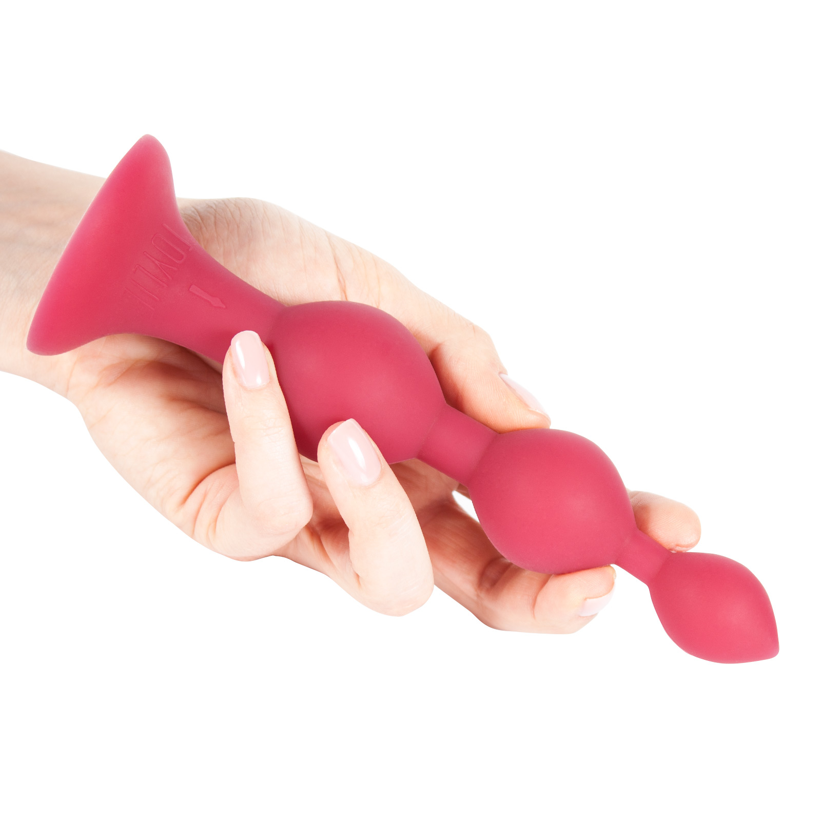 Toylie Silikon Anal Dildo «Bullet» bordeaux, samtig weicher Analdildo mit drei Kugeln