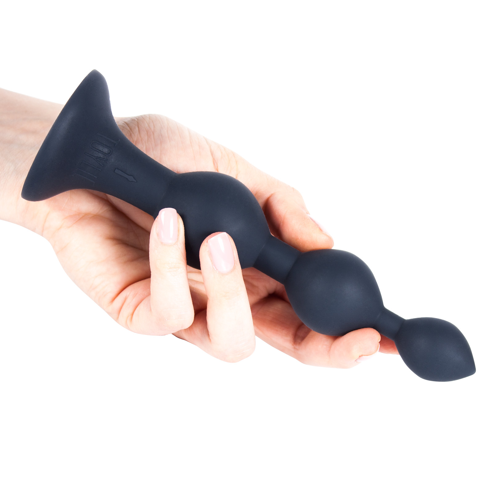 Toylie Silikon Anal Dildo «Bullet» schwarz, samtig weicher Analdildo mit drei Kugeln