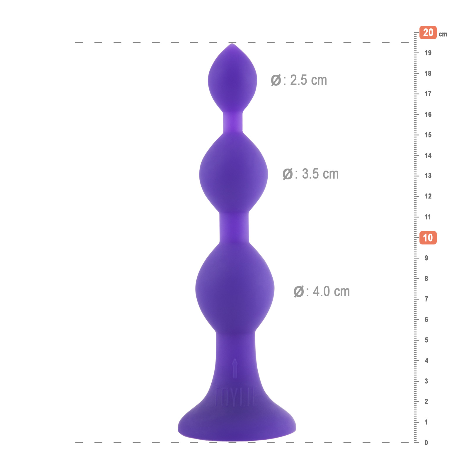 Toylie Silikon Anal Dildo «Bullet» purple, velvety smooth anal dildo for her and him with suction cup